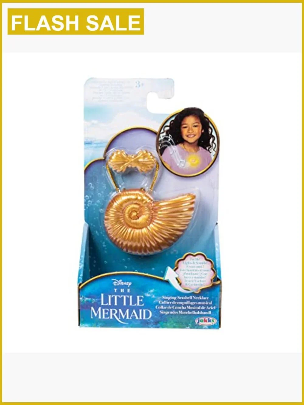 Little Mermaid Ariel Light-Up Singing Seashell Necklace Dress-Up Toy for Girls